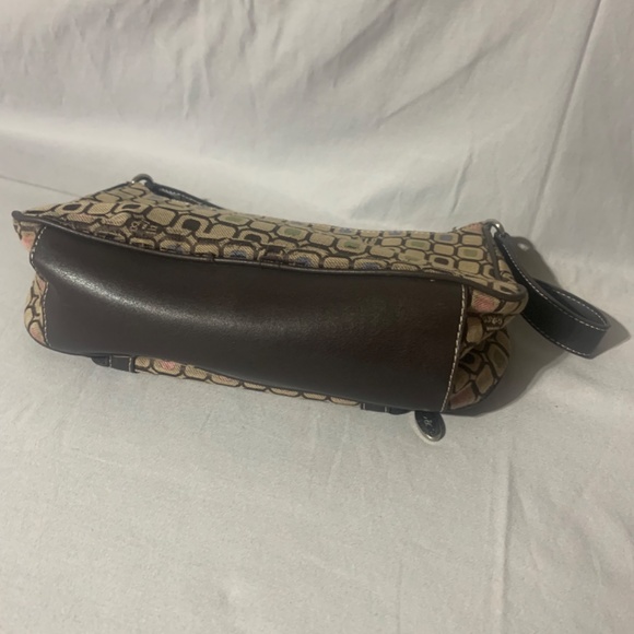 Liz-N-Co. clutch handbag, geometric square pattern with tons of pockets - Picture 3 of 5